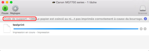figure : Écran de message d'erreur